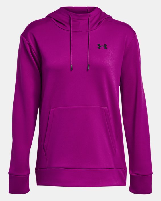 Women's Armour Fleece® Left Chest Hoodie, Purple, pdpMainDesktop image number 4
